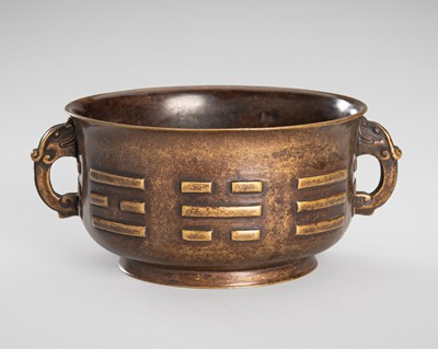Lot 784 - A BRONZE ‘TRIGRAM’ CENSER, QING DYNASTY