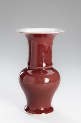 Lot 1200 - A GROUP OF THREE MONOCHROME GLAZED PORCELAIN VASES, LATE QING DYNASTY TO REPUBLIC PERIOD