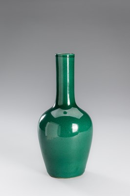 Lot 1200 - A GROUP OF THREE MONOCHROME GLAZED PORCELAIN VASES, LATE QING DYNASTY TO REPUBLIC PERIOD