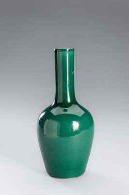 Lot 1200 - A GROUP OF THREE MONOCHROME GLAZED PORCELAIN VASES, LATE QING DYNASTY TO REPUBLIC PERIOD