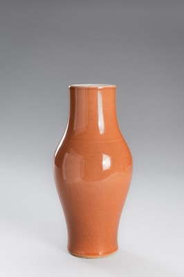 Lot 1200 - A GROUP OF THREE MONOCHROME GLAZED PORCELAIN VASES, LATE QING DYNASTY TO REPUBLIC PERIOD
