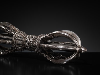 Lot 4 - A LARGE IRON VAJRA, TIBET, 15TH-17TH CENTURY
