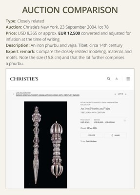 Lot 4 - A LARGE IRON VAJRA, TIBET, 15TH-17TH CENTURY