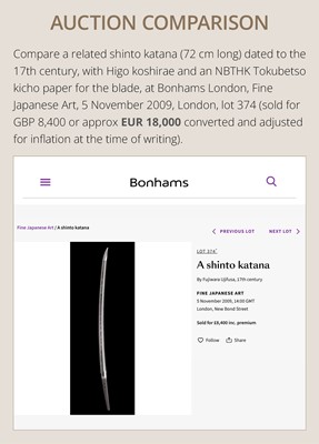 UJIFUSA: A WAKIZASHI IN SHIRASAYA WITH NBTHK HOZON TOKEN PAPER