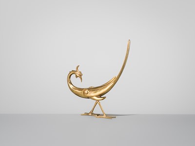 Lot 41 - KOME JIICHI: A GILT-BRONZE FIGURE OF A HO-O BIRD (PHOENIX)