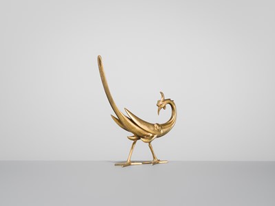 Lot 41 - KOME JIICHI: A GILT-BRONZE FIGURE OF A HO-O BIRD (PHOENIX)