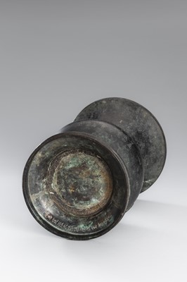 Lot 3 - A BRONZE ALTAR VASE