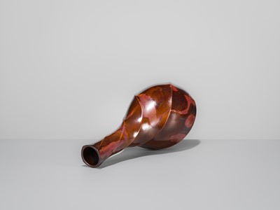 Lot 68 - YASHIMA BOSHU: A FINE PEAR-FORM BRONZE VASE