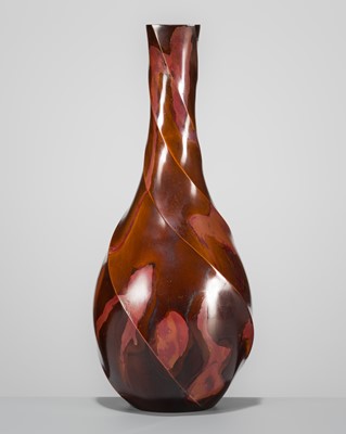 Lot 68 - YASHIMA BOSHU: A FINE PEAR-FORM BRONZE VASE
