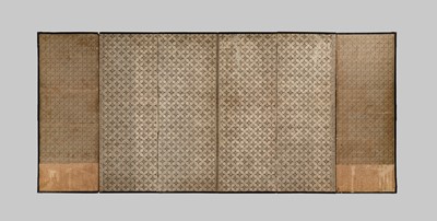 LIN TAIXI: A SUPERB PAIR OF SIX-PANEL BYOBU (FOLDING SCREENS) DEPICTING DRAGONS IN A THUNDERSTORM