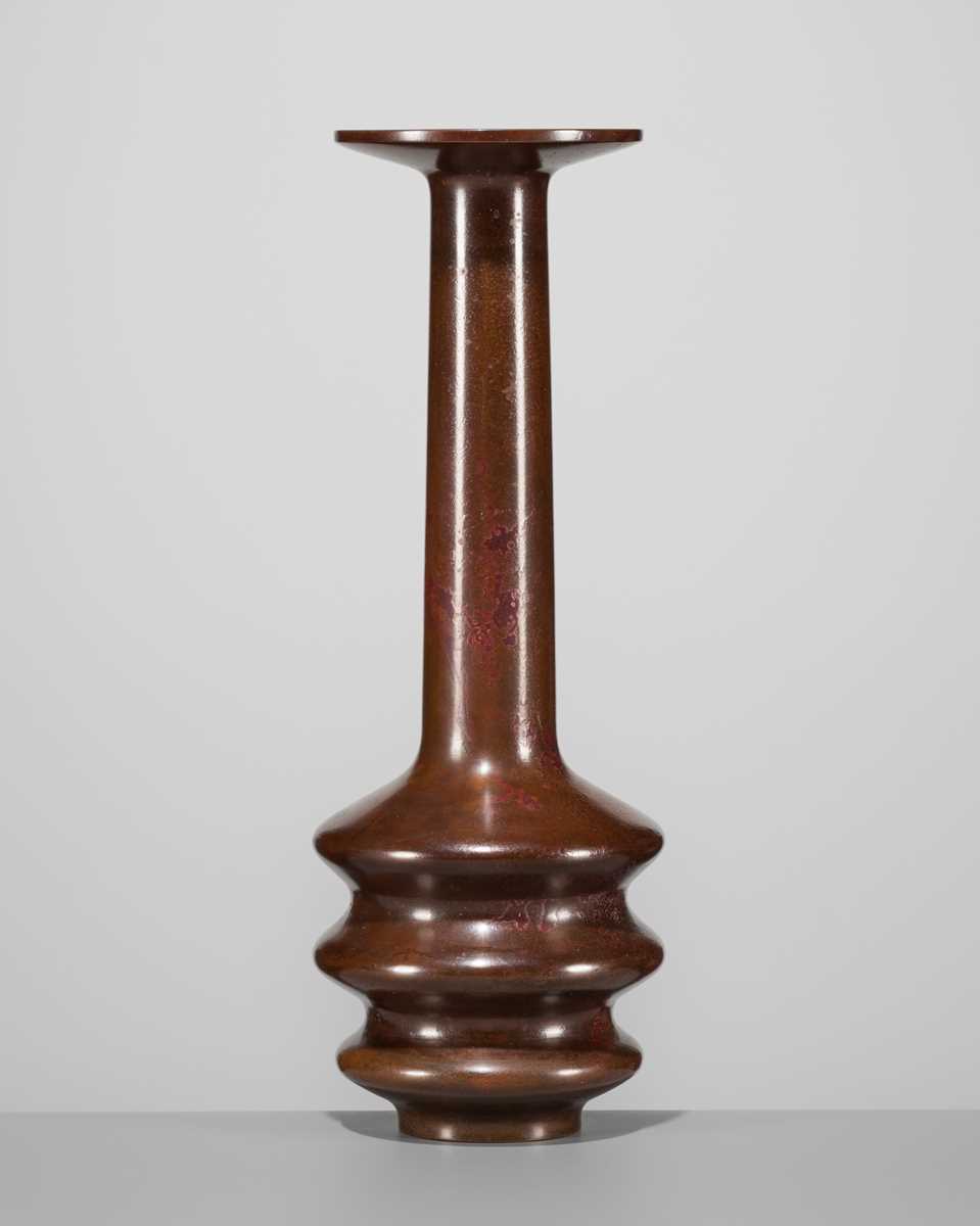 Lot 40 - HARA MASUO: A BRONZE FLOWER VASE