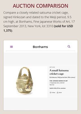 Lot 207 - TAWARA KOSEKI: A FINE SATSUMA PORCELAIN RETICULATED KORO (INCENSE BURNER)