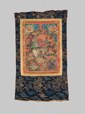 Lot 48 - AN IMPRESSIVE THANGKA OF BEGTSE CHEN, TIBET, 18TH-19TH CENTURY
