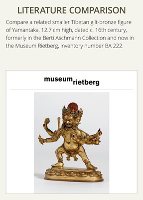 Lot 21 - A GILT-BRONZE FIGURE OF NILAMBARA VAJRAPANI, TIBET, 16TH-17TH CENTURY