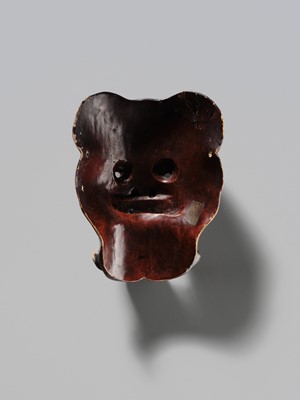 Lot 93 - A LACQUERED WOOD BUGAKU MASK OF A DEMON