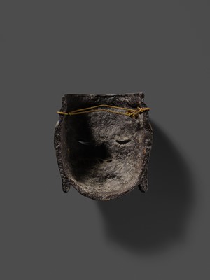 A GOLD-LACQUERED WOOD GYODO MASK OF KANNON