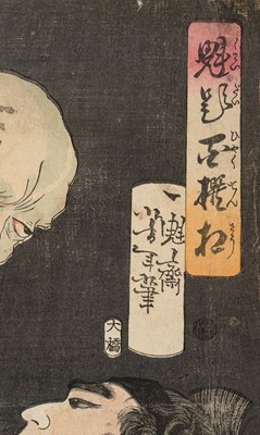 Lot 358 - TSUKIOKA YOSHITOSHI: KINGO CHUNAGON HIDEAKI LOOKING UP AT A GHOST