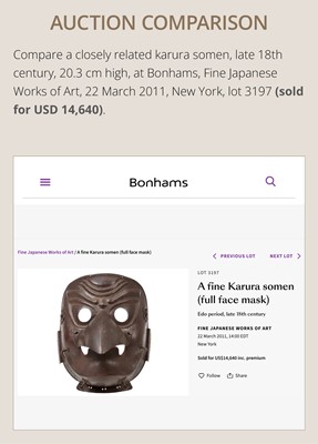 Lot 87 - A SUPERB IRON TENGU SOMEN