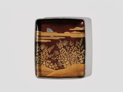 A SUPERB LACQUER BUNKO (DOCUMENT BOX) DEPICITING QUAILS AND AUTUMN GRASSES