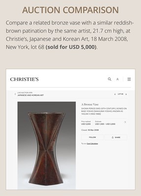 Lot 38 - NAKAJIMA YASUMI II: A BRONZE ‘HOPE’ VASE