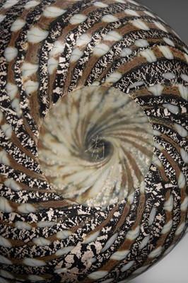 Lot 162 - IRISAWA SHOJI: A FINE GLASS VASE WITH SPIRAL DESIGN