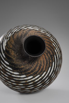 Lot 162 - IRISAWA SHOJI: A FINE GLASS VASE WITH SPIRAL DESIGN