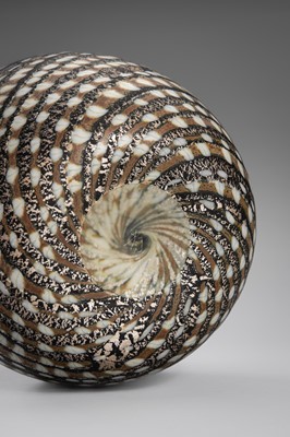 Lot 162 - IRISAWA SHOJI: A FINE GLASS VASE WITH SPIRAL DESIGN