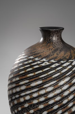Lot 162 - IRISAWA SHOJI: A FINE GLASS VASE WITH SPIRAL DESIGN