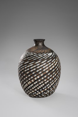 Lot 162 - IRISAWA SHOJI: A FINE GLASS VASE WITH SPIRAL DESIGN