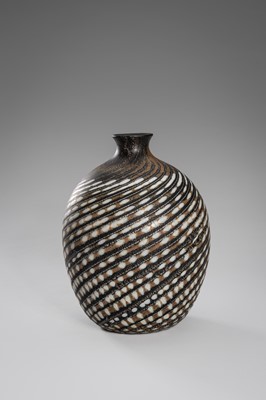 Lot 162 - IRISAWA SHOJI: A FINE GLASS VASE WITH SPIRAL DESIGN