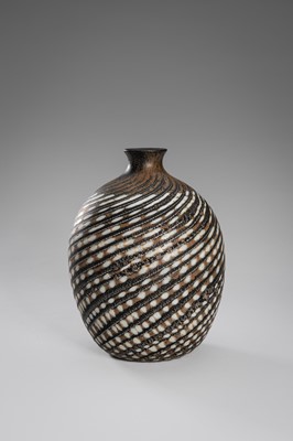 Lot 162 - IRISAWA SHOJI: A FINE GLASS VASE WITH SPIRAL DESIGN