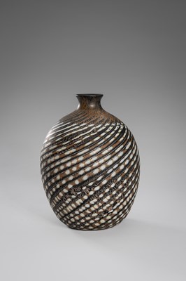 Lot 162 - IRISAWA SHOJI: A FINE GLASS VASE WITH SPIRAL DESIGN