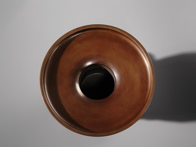 Lot 11 - A LARGE TWO-PART BRONZE USUBATA VASE WITH KARAKO BOYS