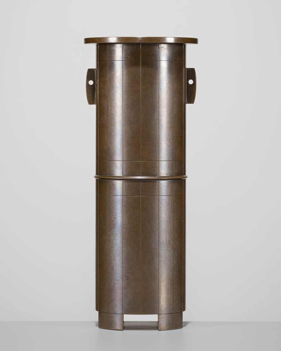 Lot 69 - HASUDA SHUGORO: A FINE BRONZE ‘BAMBOO STALK’ VASE