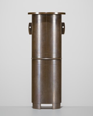 Lot 69 - HASUDA SHUGORO: A FINE BRONZE ‘BAMBOO STALK’ VASE