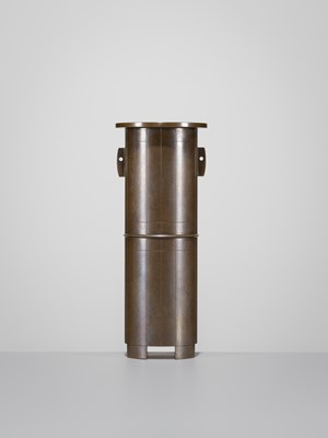 Lot 69 - HASUDA SHUGORO: A FINE BRONZE ‘BAMBOO STALK’ VASE