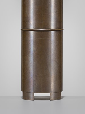 Lot 69 - HASUDA SHUGORO: A FINE BRONZE ‘BAMBOO STALK’ VASE