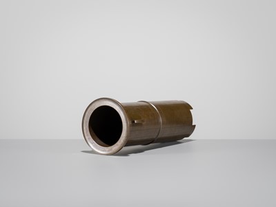 Lot 69 - HASUDA SHUGORO: A FINE BRONZE ‘BAMBOO STALK’ VASE