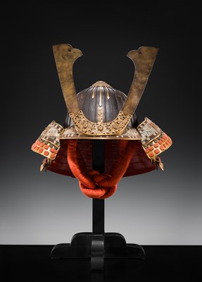 Lot 91 - AN IMPORTANT IRON SUJIBACHI KABUTO WITH KIRI MON, ONCE BELONGING TO KATAGIRI KATSUMOTO AND THEN PRESENTED TO TOYOTOMI HIDEYORI IN 1613