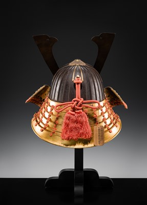 Lot 91 - AN IMPORTANT IRON SUJIBACHI KABUTO WITH KIRI MON, ONCE BELONGING TO KATAGIRI KATSUMOTO AND THEN PRESENTED TO TOYOTOMI HIDEYORI IN 1613