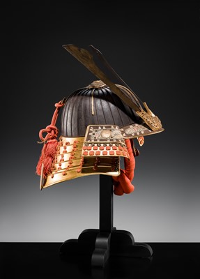 Lot 91 - AN IMPORTANT IRON SUJIBACHI KABUTO WITH KIRI MON, ONCE BELONGING TO KATAGIRI KATSUMOTO AND THEN PRESENTED TO TOYOTOMI HIDEYORI IN 1613