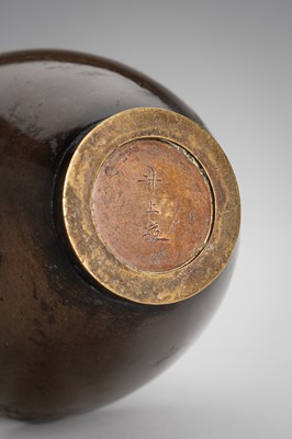 Lot 14 - INOUE: A FINE BRONZE VASE DEPICTING BIRDS AND CHERRY BLOSSOM