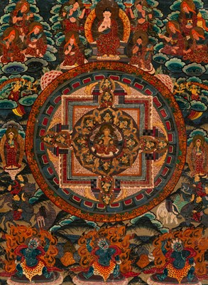 Lot 772 - A MANDALA THANGKA OF A BODHISATTVA