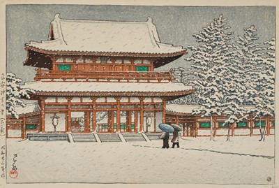 Lot 354 - KAWASE HASUI: SNOW AT HEIAN SHRINE, KYOTO