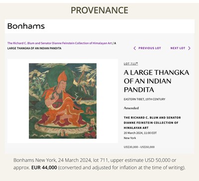 Lot 44 - A MONUMENTAL THANGKA OF ASANGA, ONE OF THE SIX ORNAMENTS AND TWO EXCELLENT ONES FROM THE SOUTHERN CONTINENT, EASTERN TIBET, 18TH-19TH CENTURY