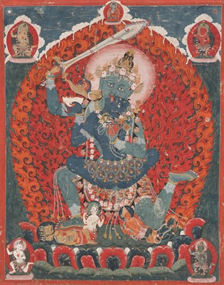 Lot 39 - A PAUBHA OF ACHALA AND VISHVAVAJRI, LATE MALLA PERIOD, EARLY 18TH CENTURY