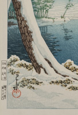 Lot 341 - KAWASE HASUI: CLEARING AFTER A SNOWFALL ON MOUNT FUJI, TAGONOURA BEACH