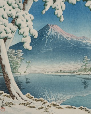 Lot 341 - KAWASE HASUI: CLEARING AFTER A SNOWFALL ON MOUNT FUJI, TAGONOURA BEACH