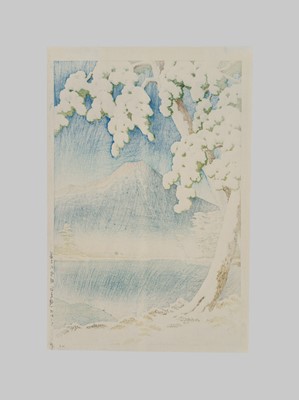 Lot 341 - KAWASE HASUI: CLEARING AFTER A SNOWFALL ON MOUNT FUJI, TAGONOURA BEACH