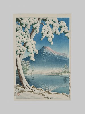 Lot 341 - KAWASE HASUI: CLEARING AFTER A SNOWFALL ON MOUNT FUJI, TAGONOURA BEACH